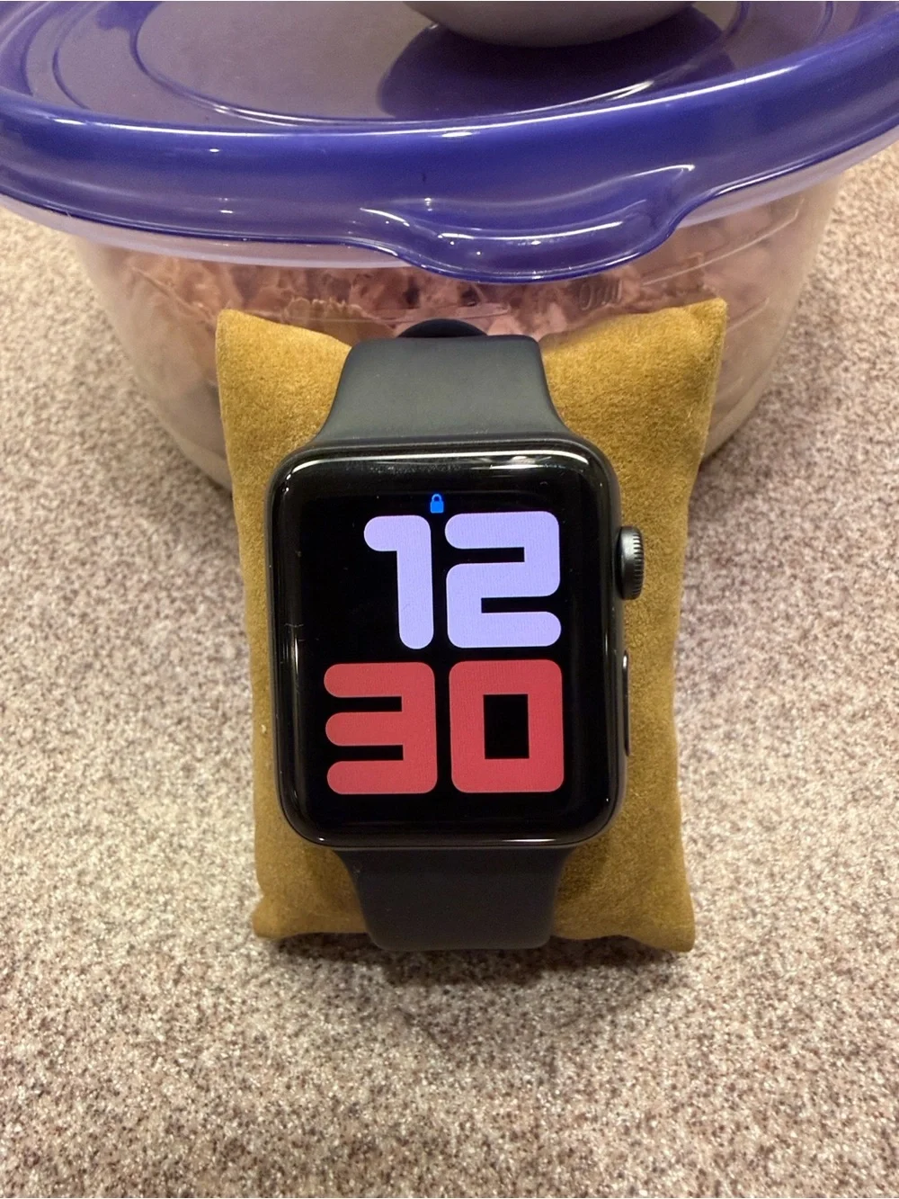 Apple Black Smartwatch with Black Sport Band